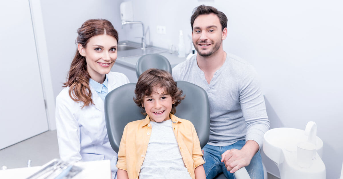 Family at dentist